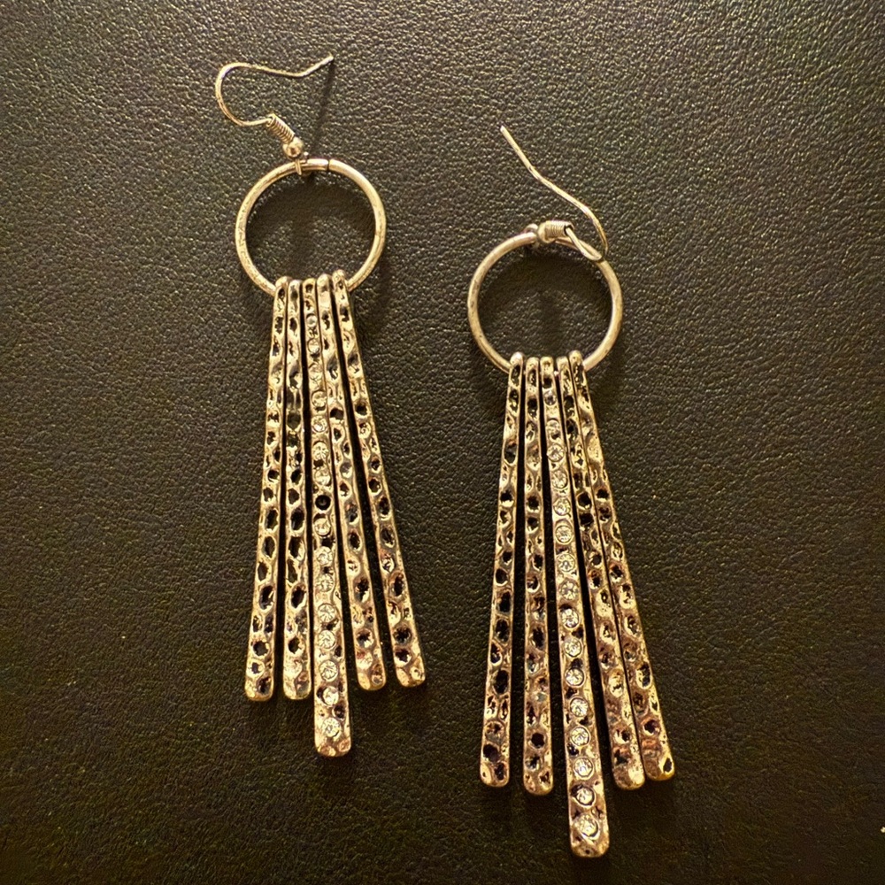Elegant Gold and Silver Dangle Earrings